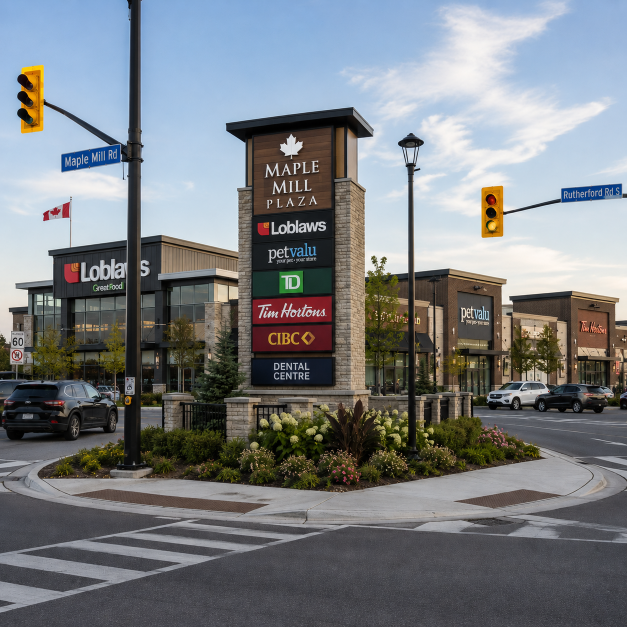 Suburban strip plaza